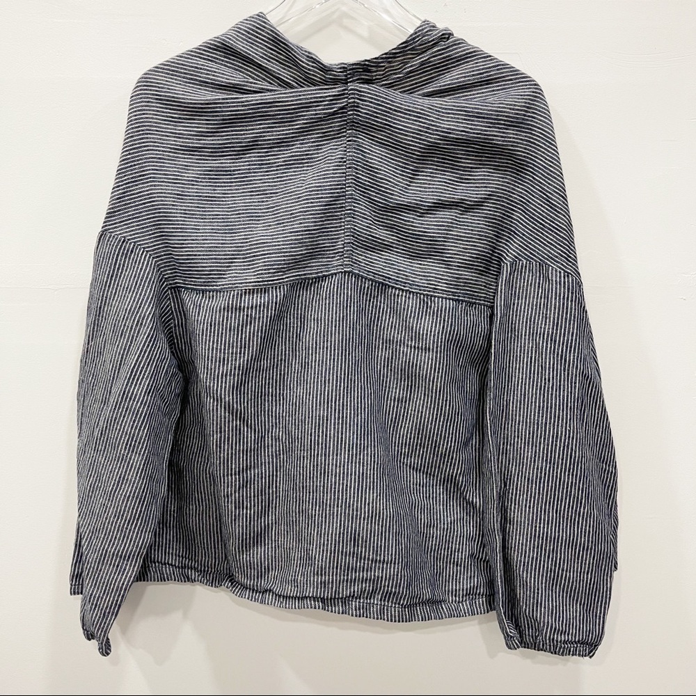 Alternative Button Front Oversized Tie-Front Stri… - image 3